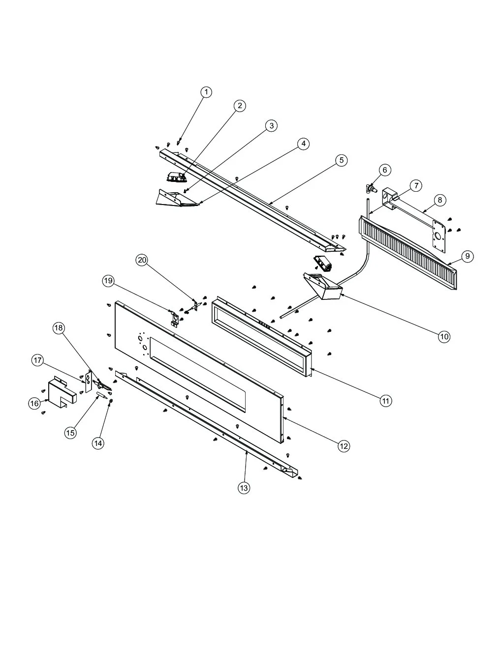 Viking VGIQ4103RE2 Grill Rotisserie Burner Area parts diagram