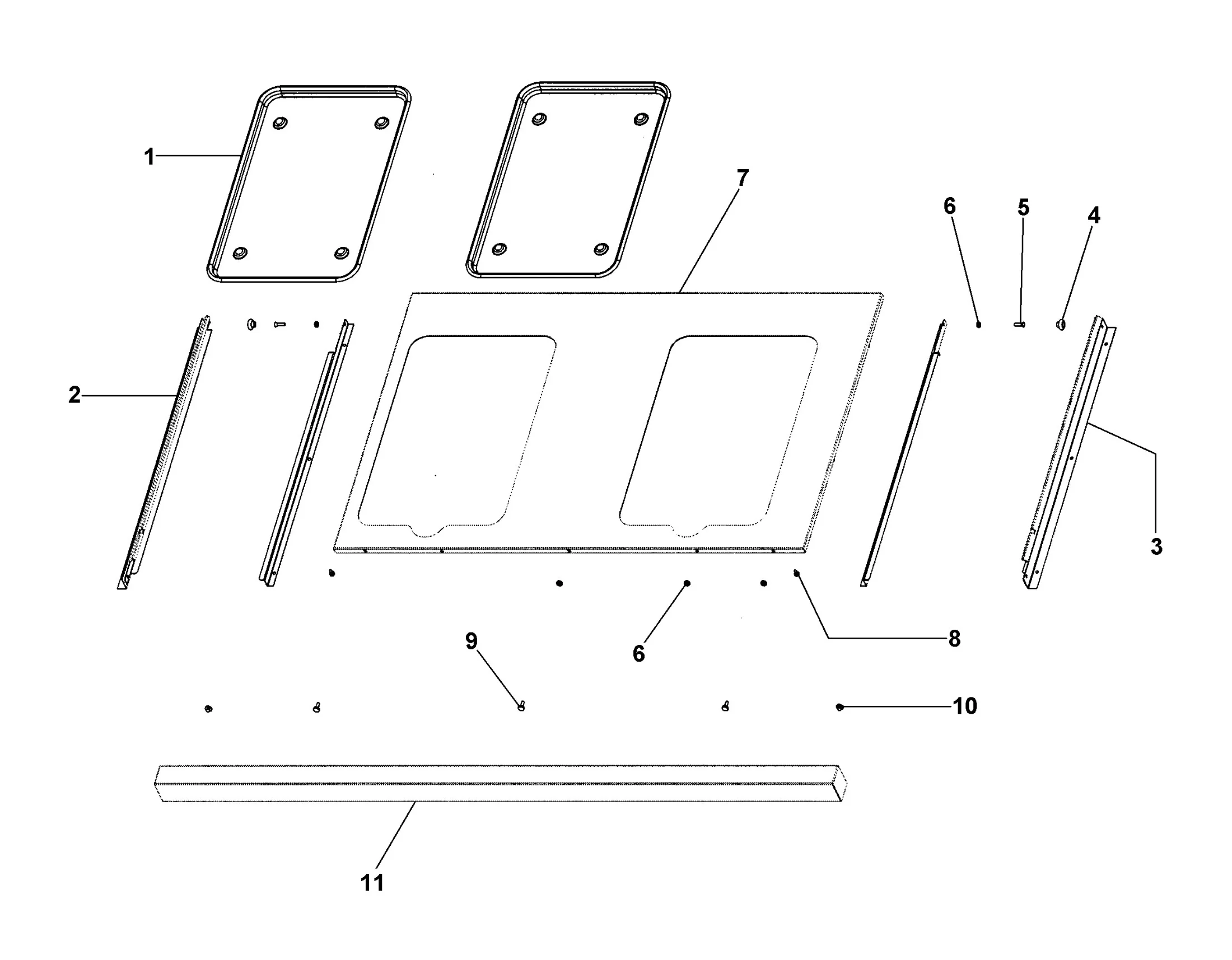 Viking VGIQ5304RT Grill Drip Tray Assembly parts diagram