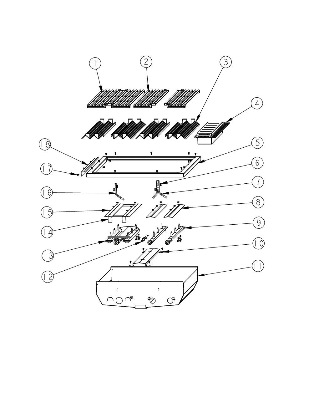 Viking VGIQ4122RE1 Grill Box Int parts diagram