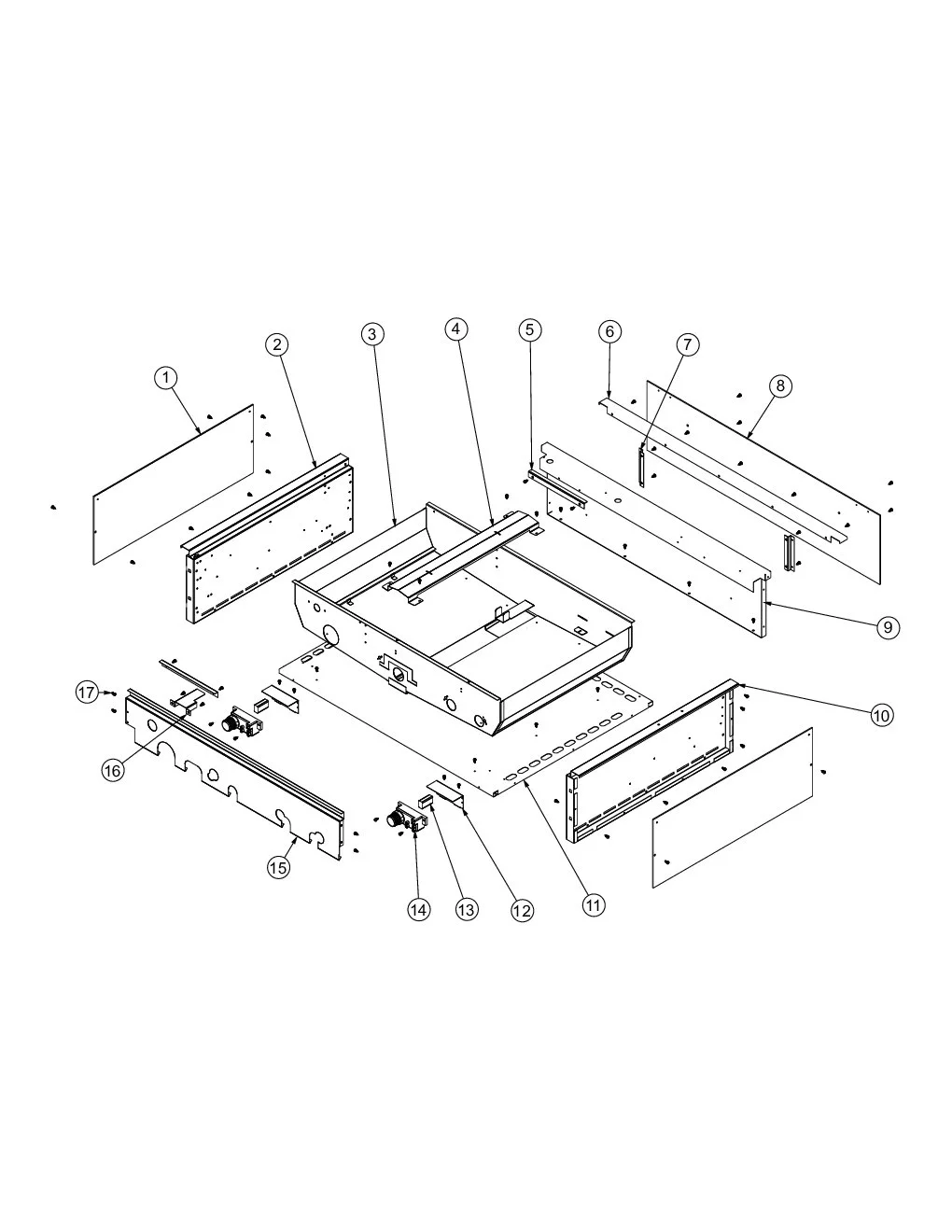 Viking VGIQ4103RT1SS Grill Burner Box Area parts diagram