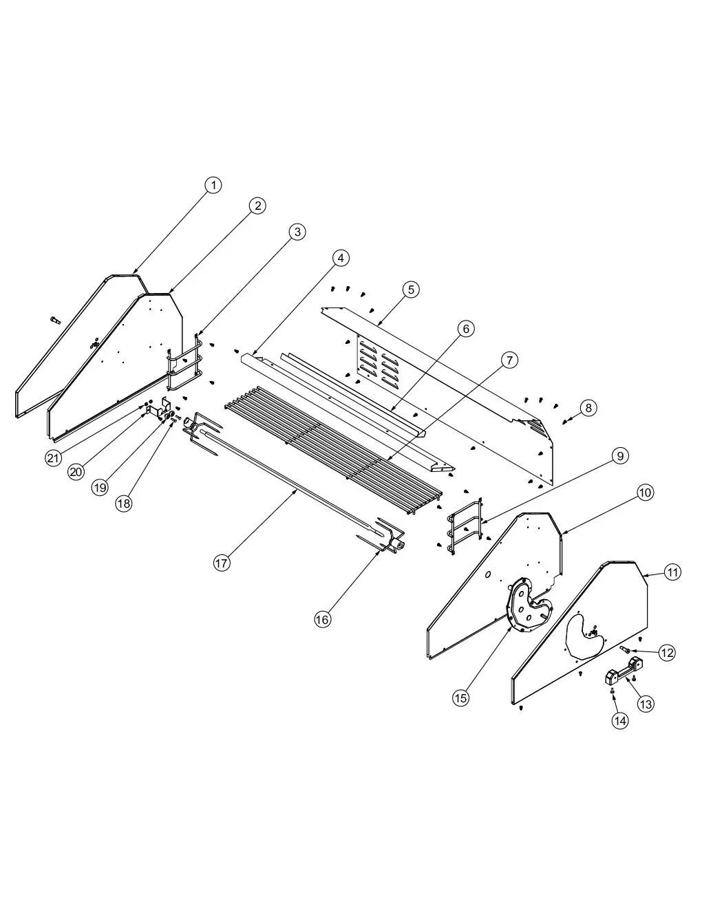Viking VGIQ4103RT1SS Grill Upper Grille Area parts diagram