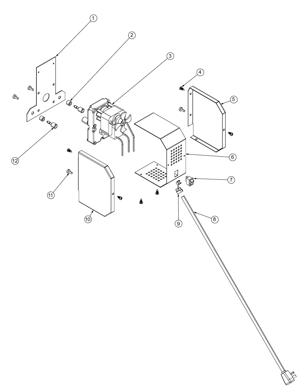Viking VGIQ4103RT1SS Grill Rotisserie Motor Assembly parts diagram
