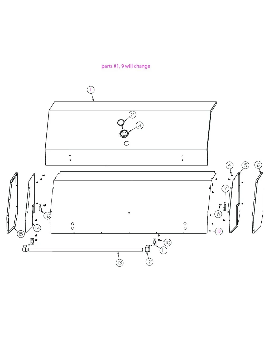 Viking VGIQ5304RE1 Grill Canopy Assembly parts diagram