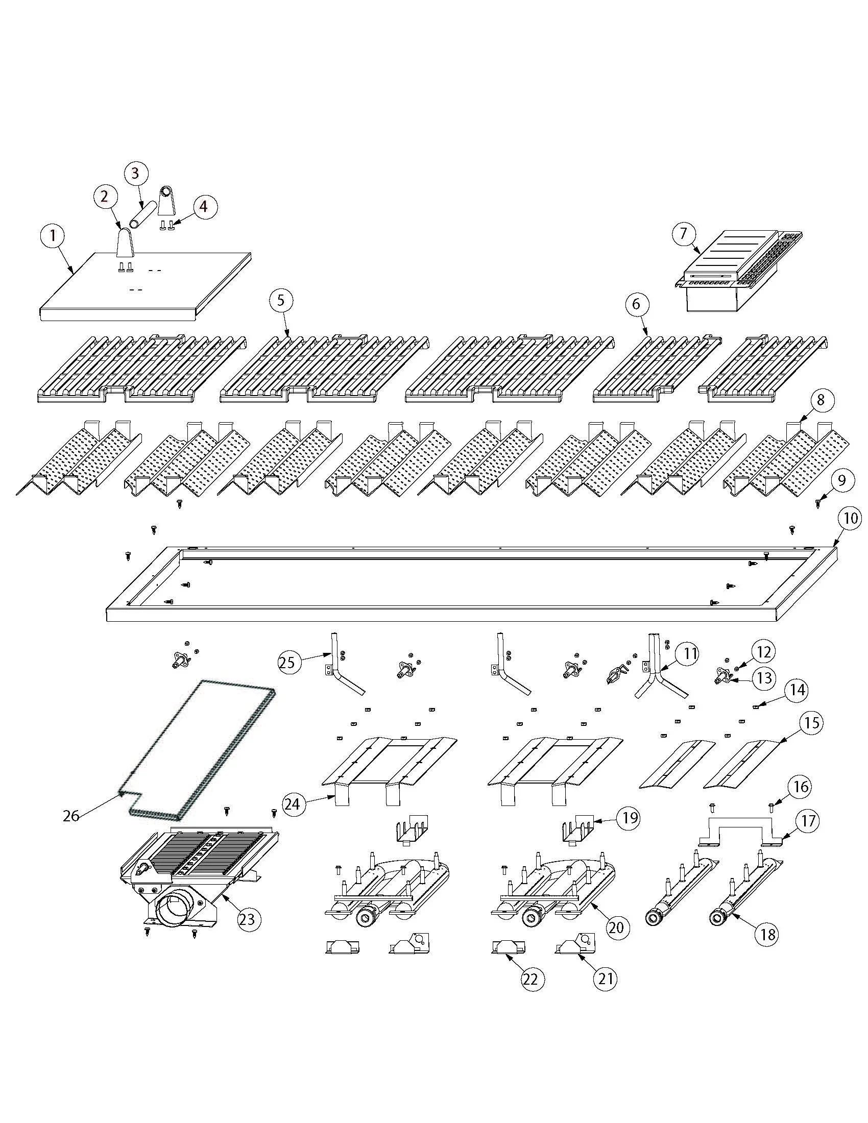 Viking VGIQ5304RE1 Grill Burner Grate Area parts diagram