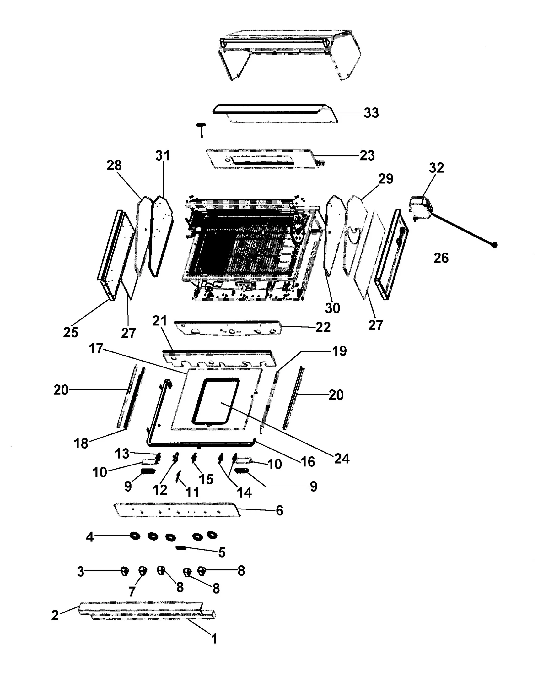 Viking VGIQ4103RT Grill Grill Assembly parts diagram