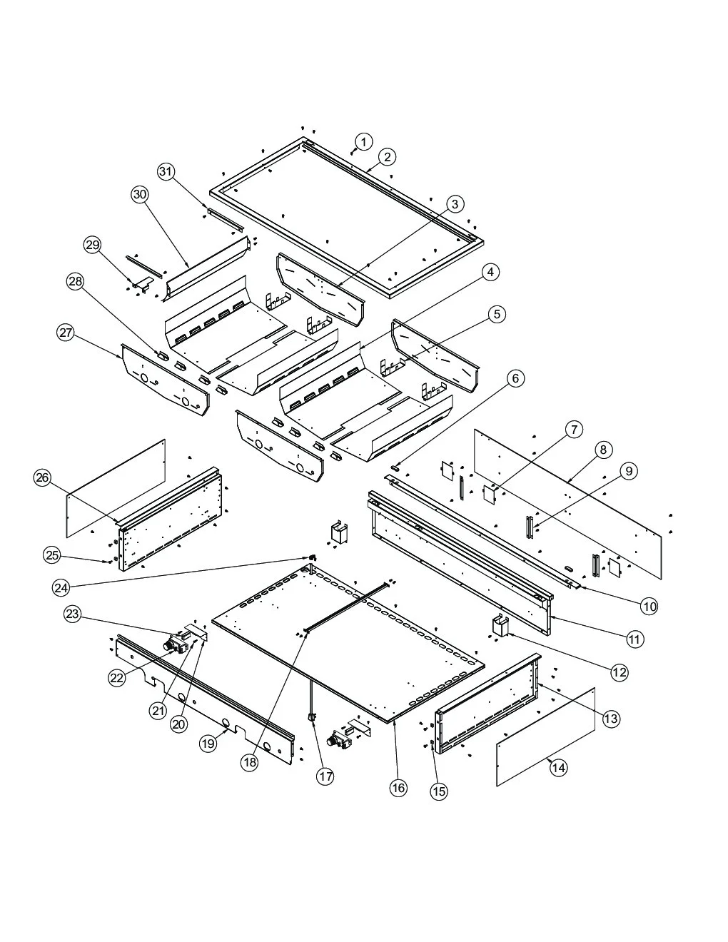 Viking VGIQ5304RT2 Grill Burner Box Area parts diagram