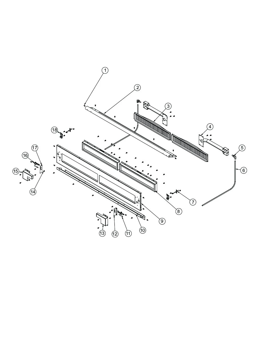 Viking VGIQ5304RT2 Grill Rotisserie Burner Area parts diagram
