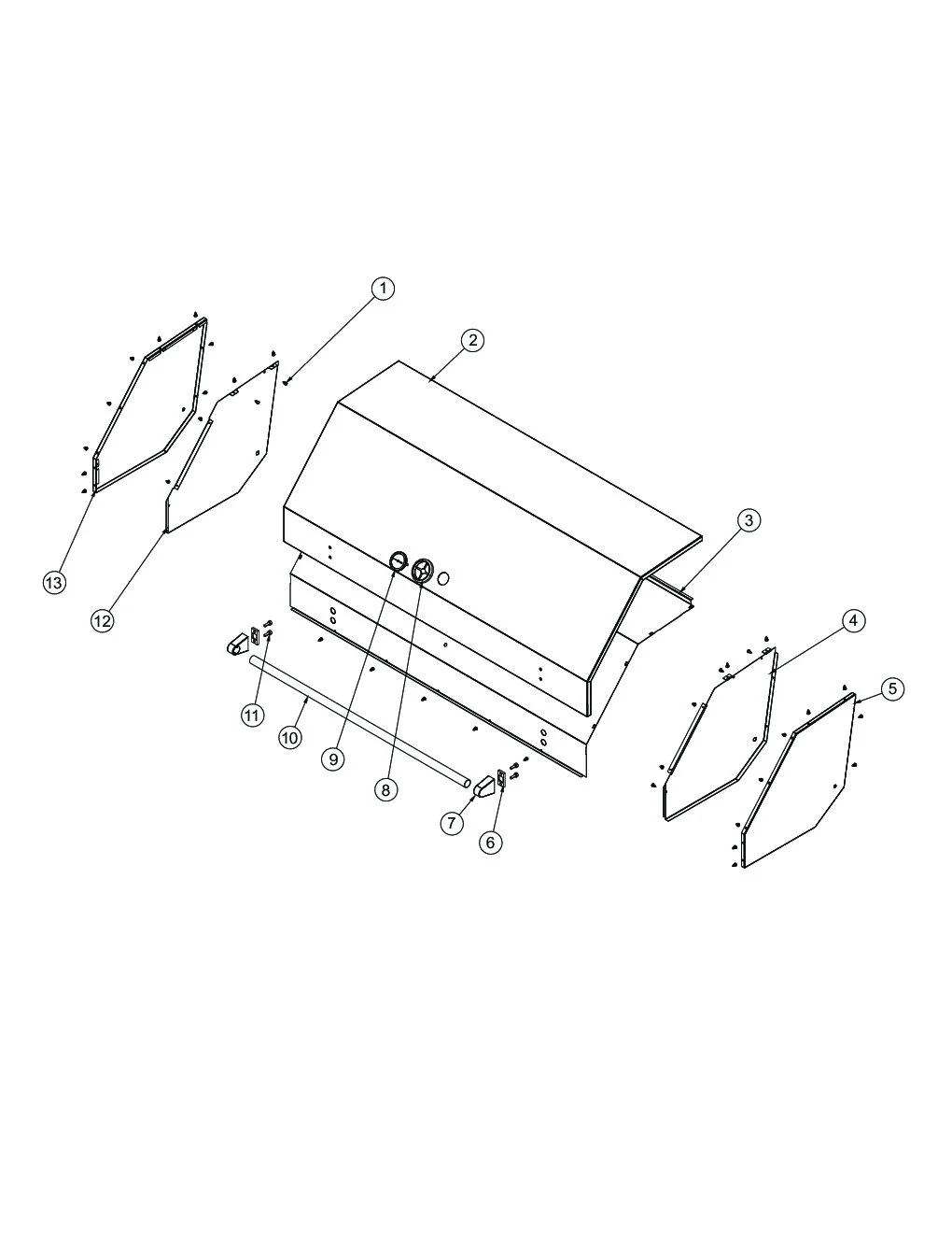 Viking VGIQ5304RT2 Grill Canopy Area parts diagram