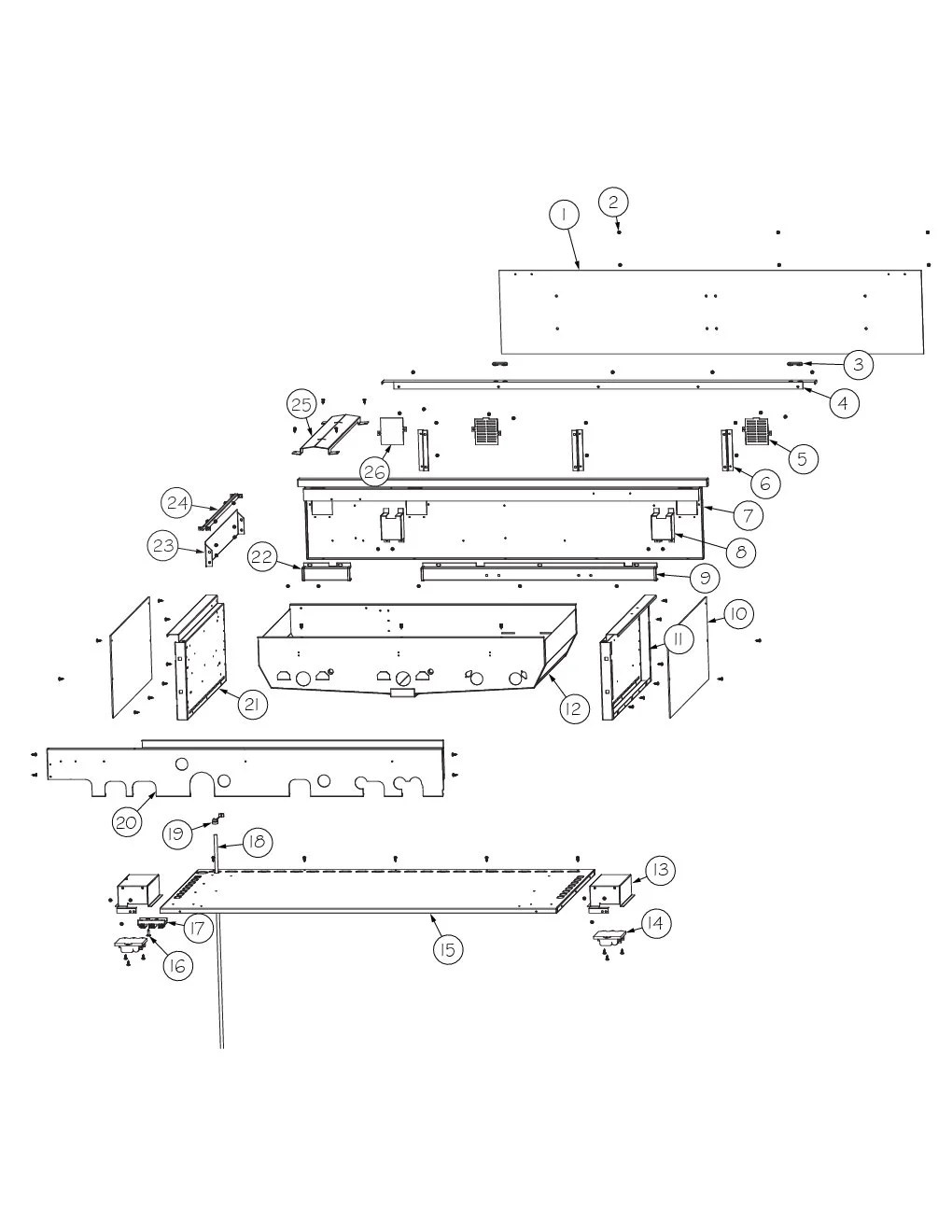 Viking VGIQ5323RE1 Grill Burner Box Area parts diagram