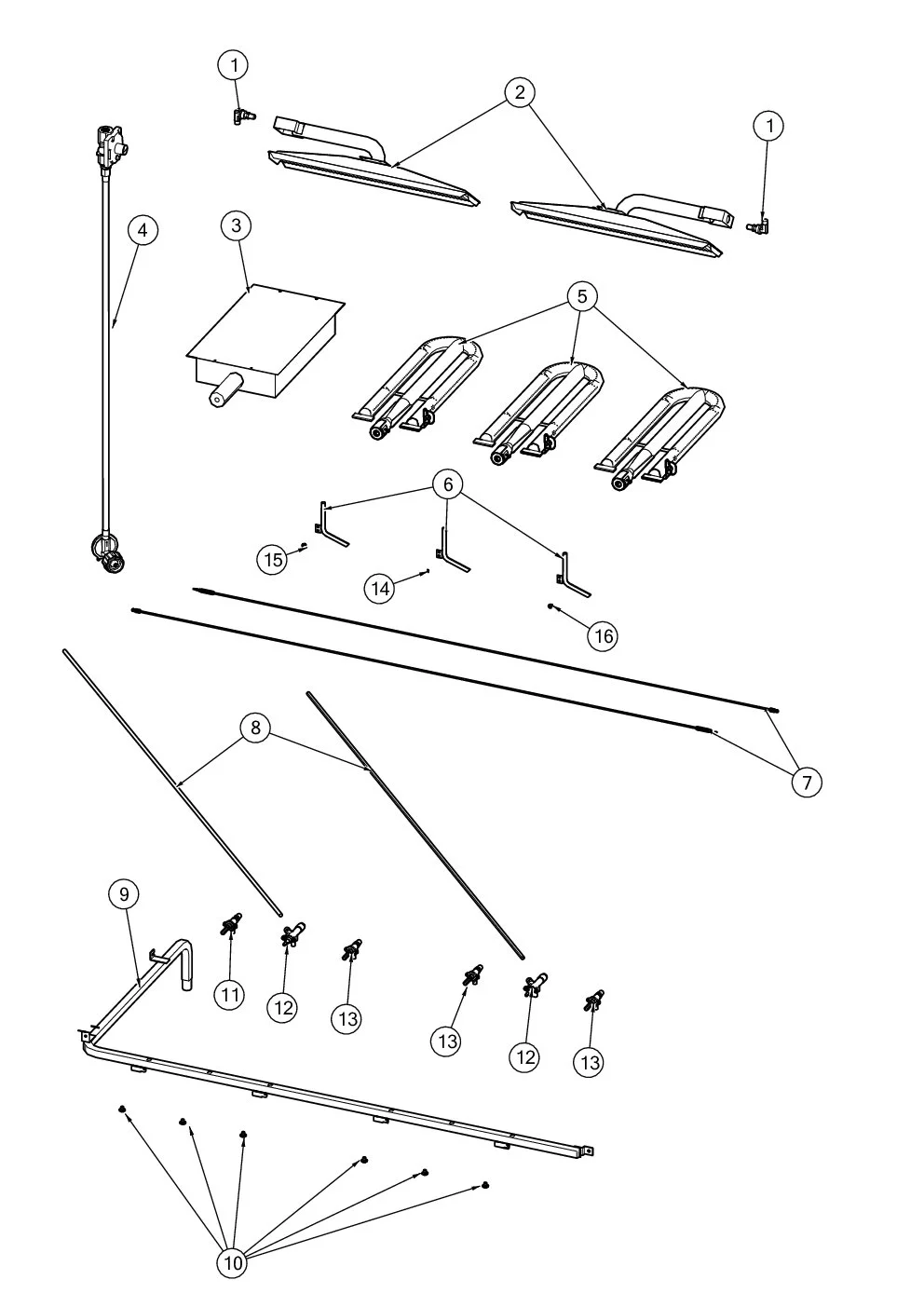 Viking VGIQ55424 Grill Gas parts diagram