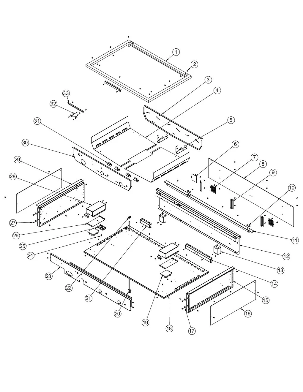 Viking VGIQ5323RE2 Grill Burner Box Area parts diagram