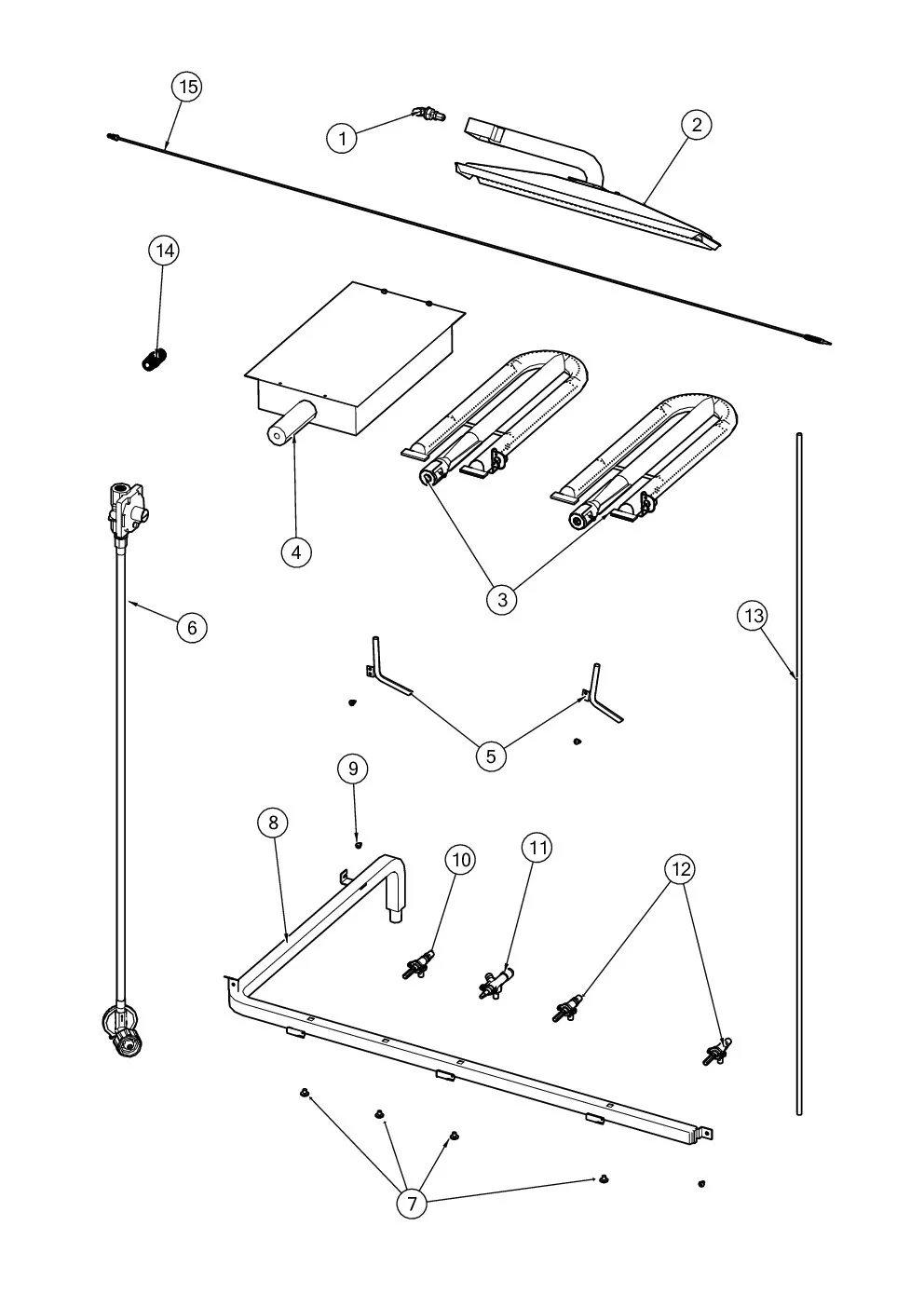 Viking VGIQ54224 Grill Gas parts diagram