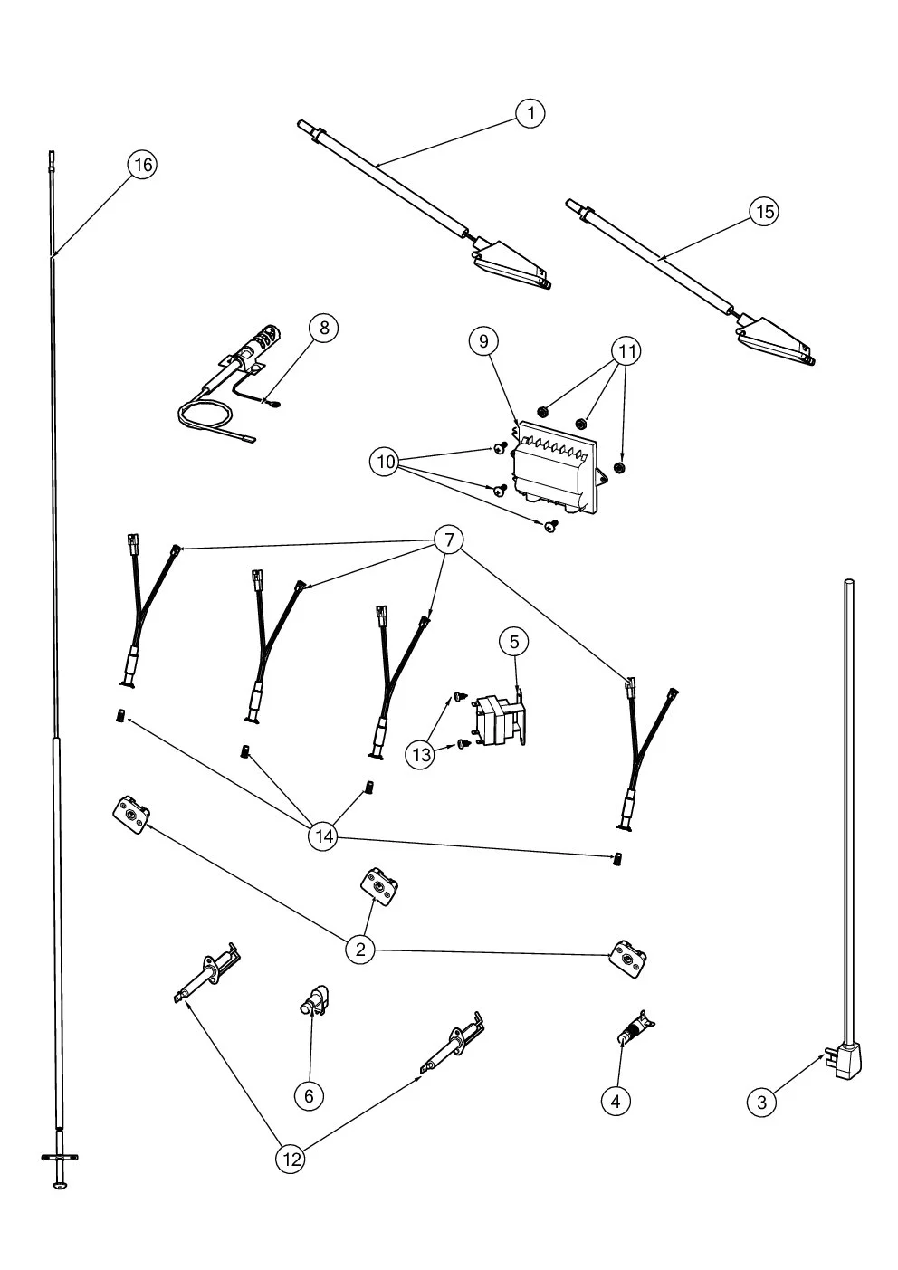 Viking VGIQ54224 Grill Electrical parts diagram