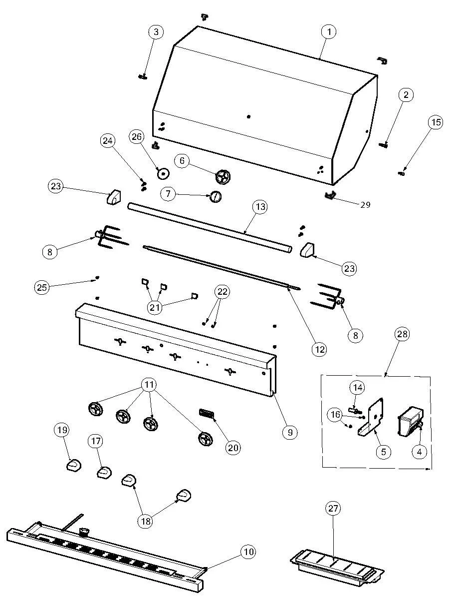 Viking VGIQ54224 Grill Decor parts diagram
