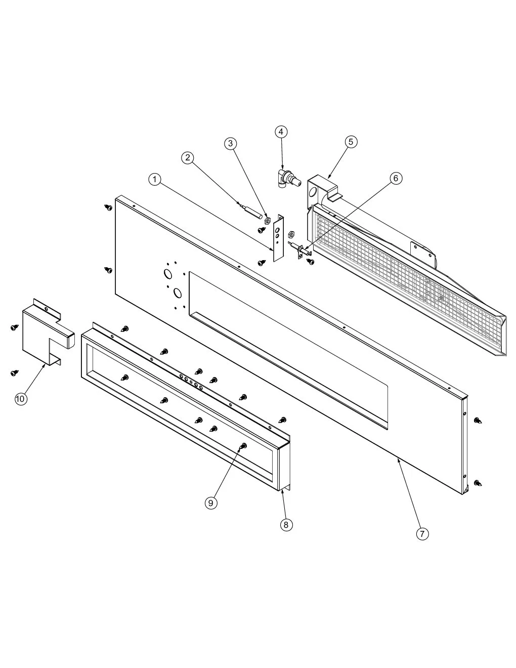 Viking VGIQ5323RT1 Grill Rotisserie Burner Area parts diagram