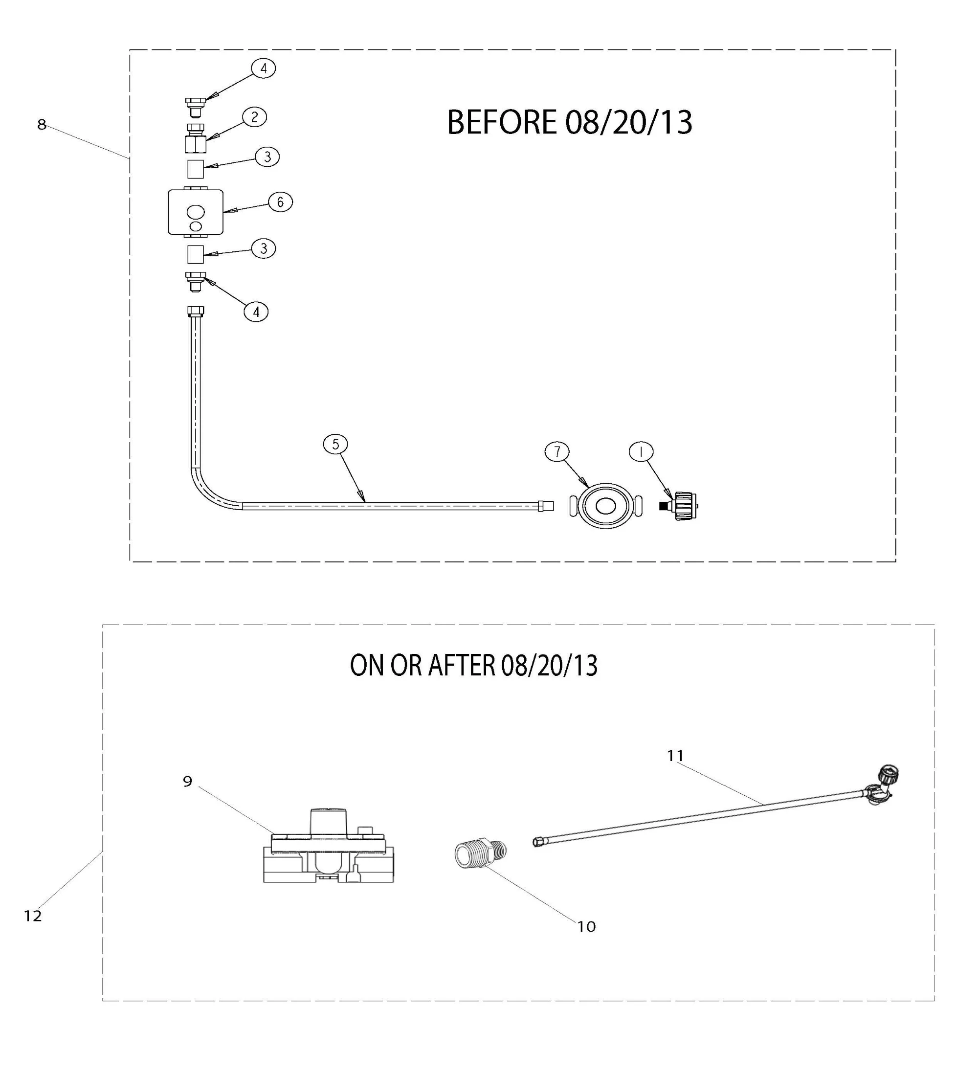 Viking VGIQ55404RE Grill LP Gas Asm parts diagram