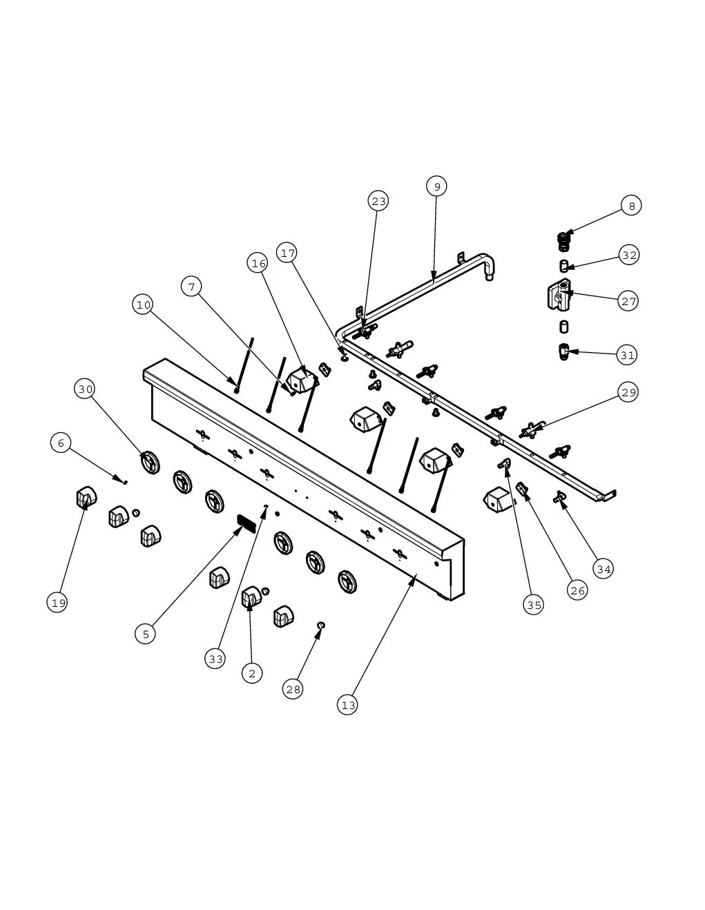 Viking VGIQ55404RE Grill Control Panel parts diagram