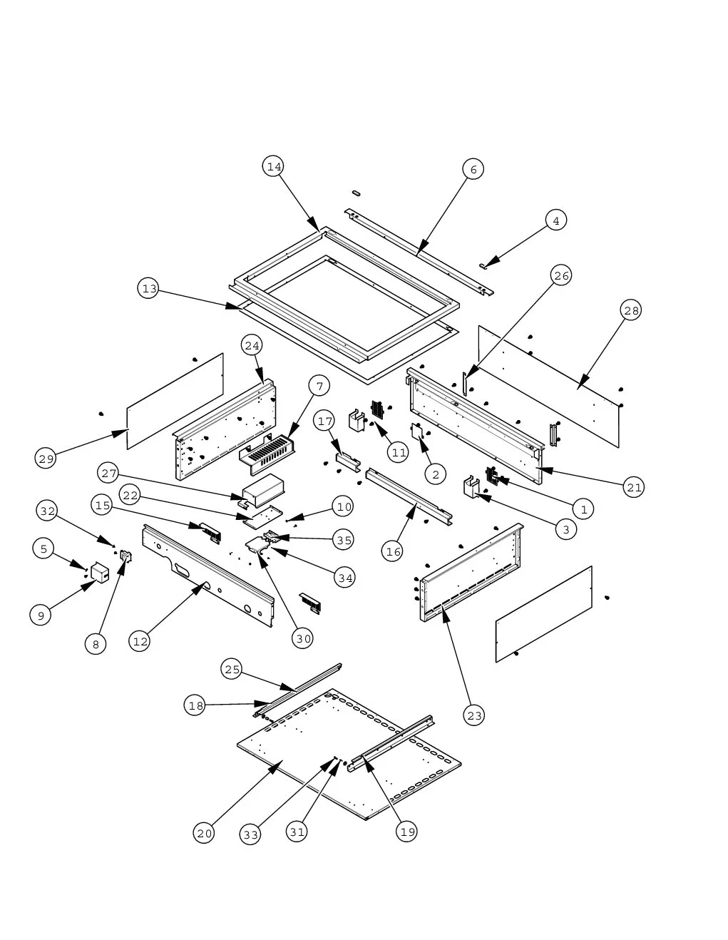 Viking VGIQ54203RE Grill Base parts diagram