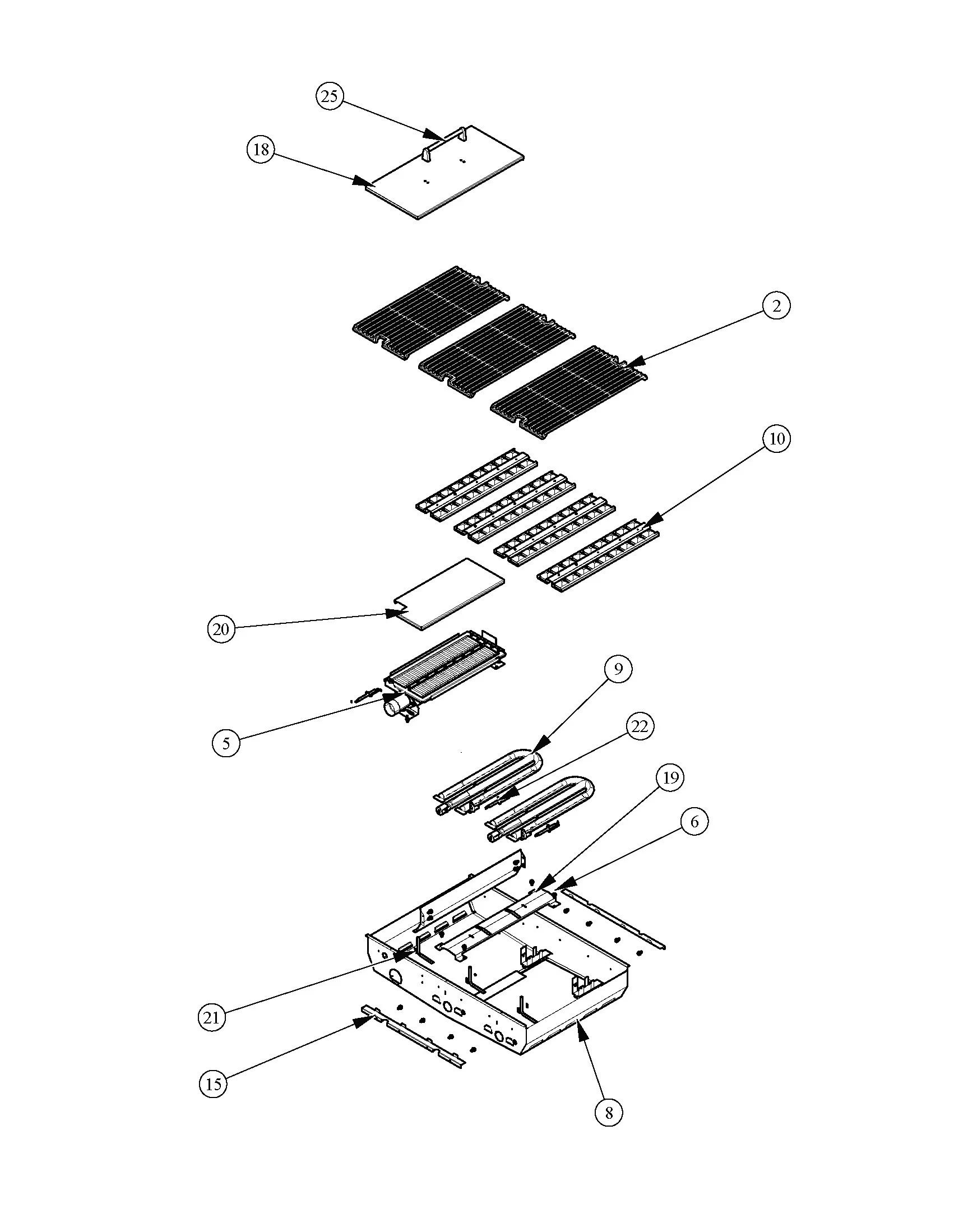 Viking VGIQ54203RE Grill Burner Box parts diagram