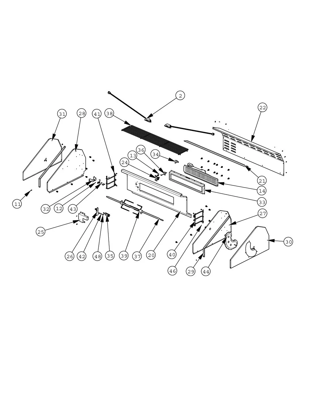 Viking VGIQ54203RE Grill Upper Grill parts diagram