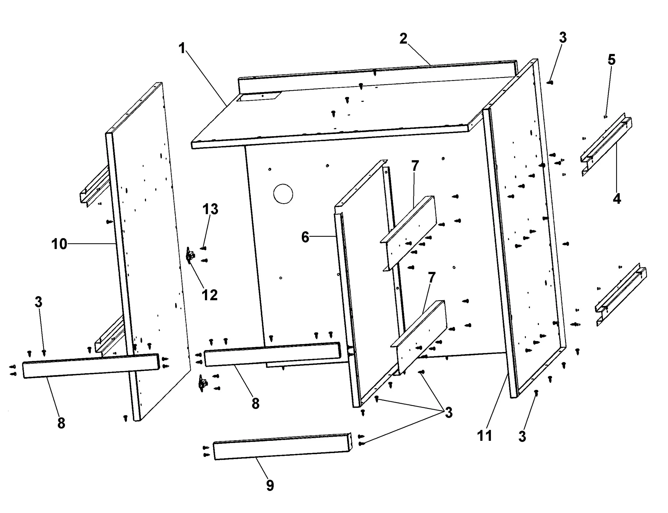 Viking VQBO3021 Cabinet Main Cabinet Area parts diagram