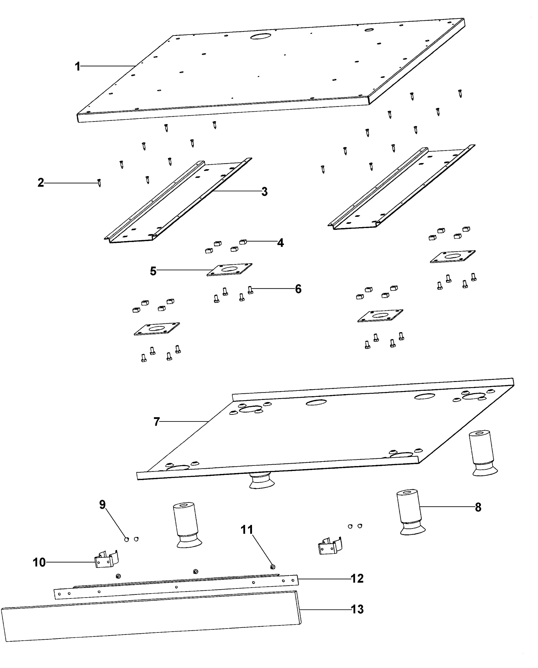 Viking VQBO3021 Cabinet Lower Unit Area parts diagram