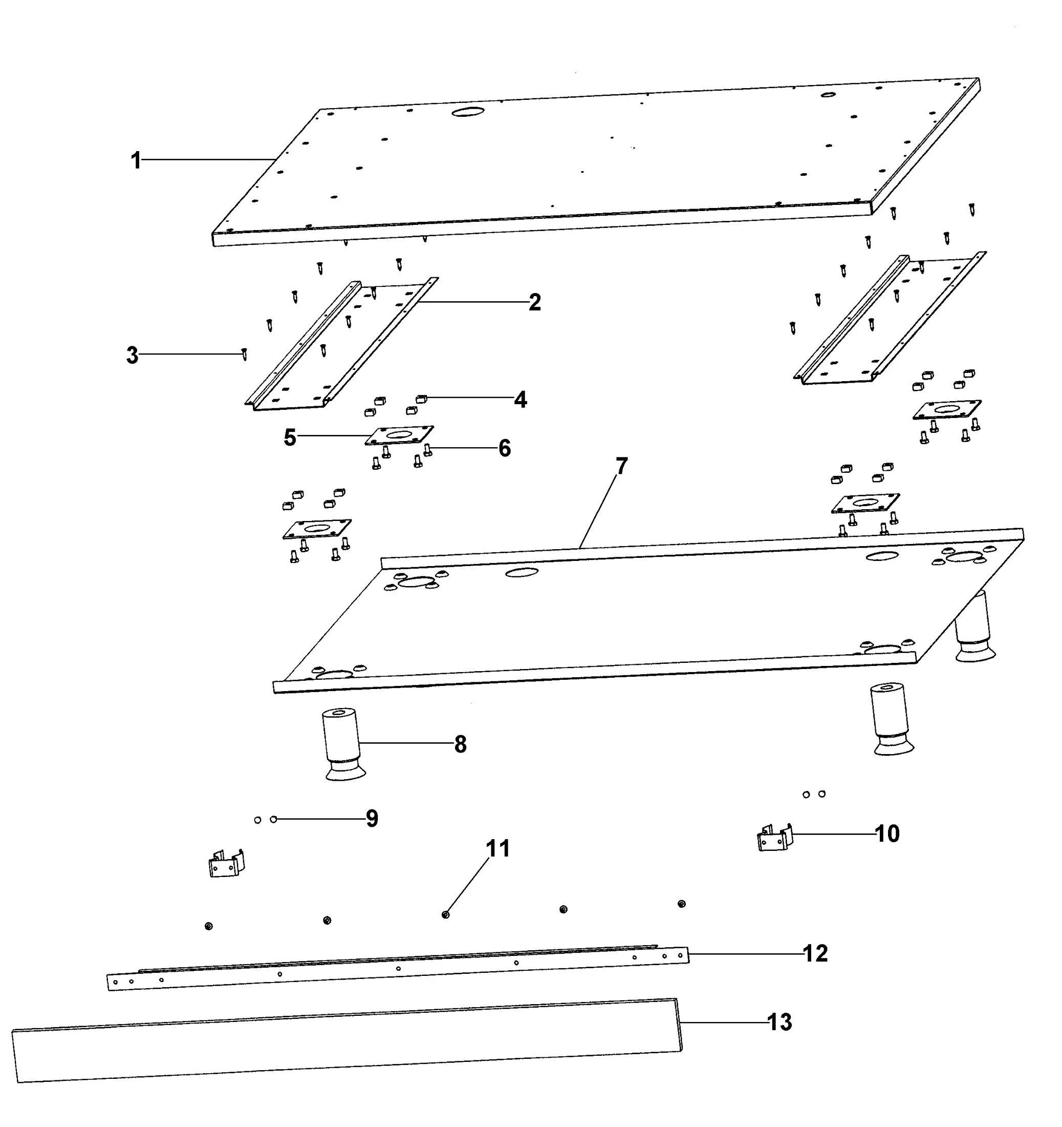 Viking VQBO4121 Cabinet Lower Unit Area parts diagram