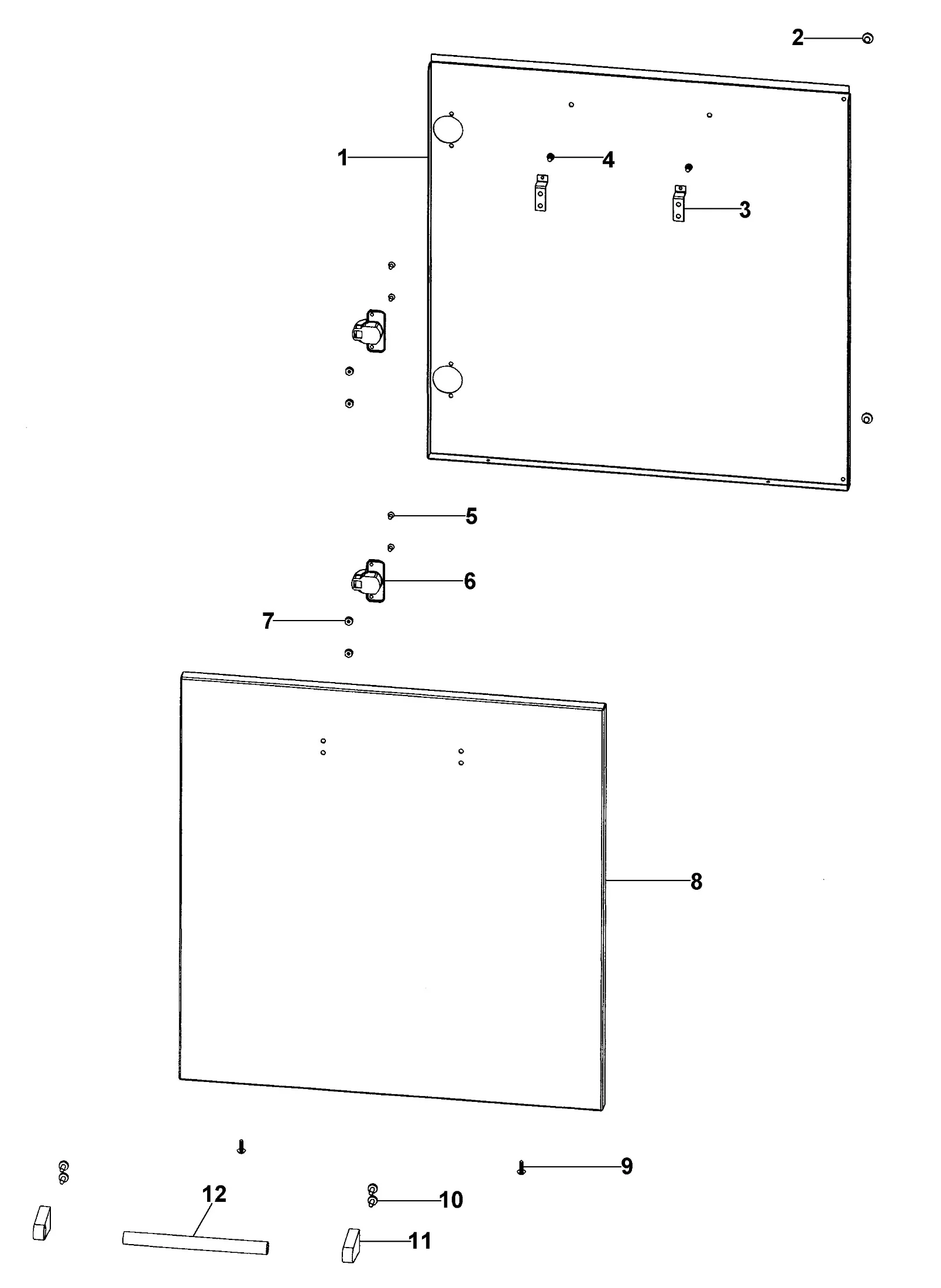 Viking VQBO4121 Cabinet Door Assembly parts diagram