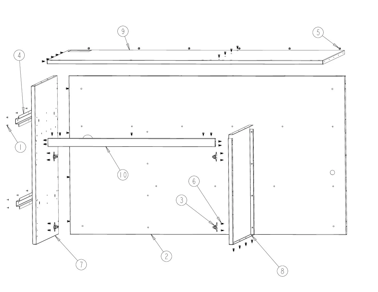 Viking VQBO5322 Cabinet Door Area Main Cabinet Area parts diagram