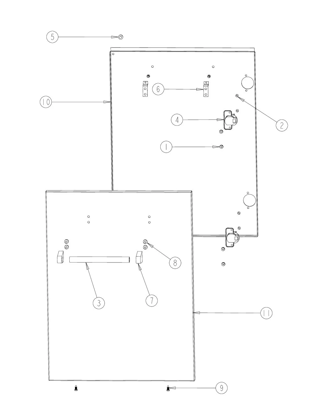 Viking VQBO5322 Cabinet RH Door Assembly parts diagram