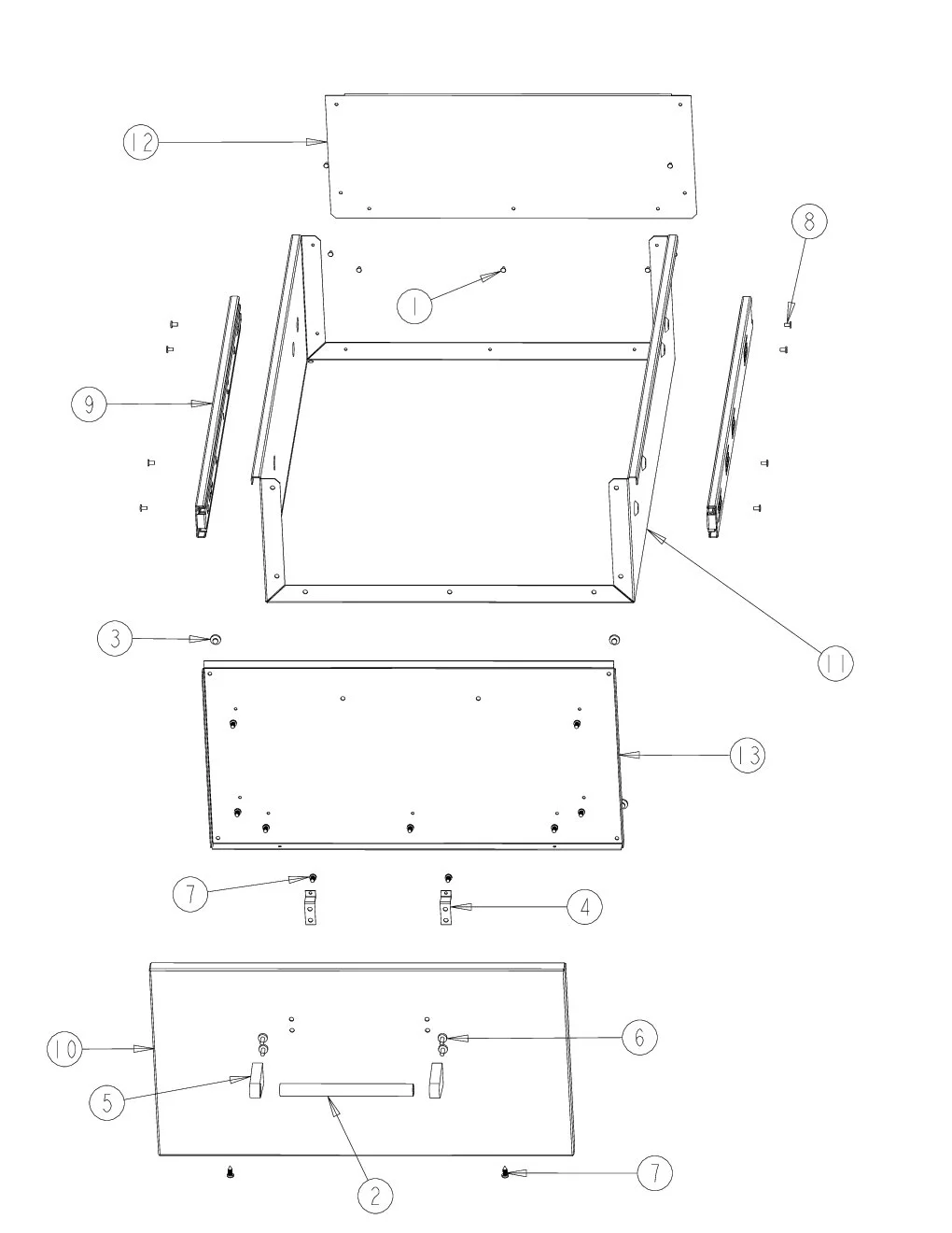 Viking VQBO5322 Cabinet Drawer Assembly parts diagram
