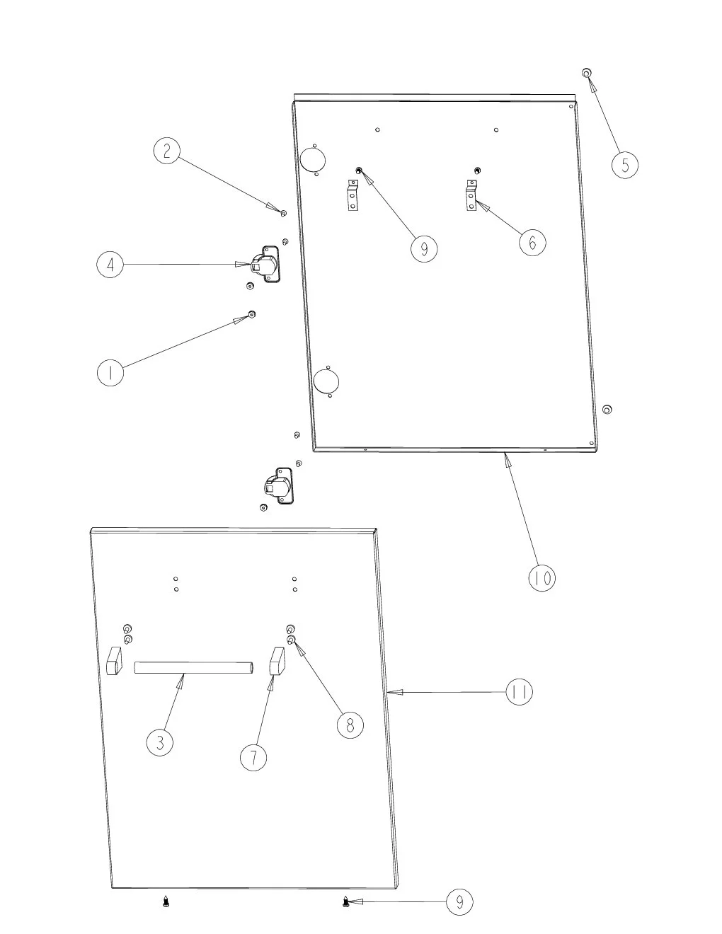 Viking VQBO5322 Cabinet LH Door Assembly parts diagram