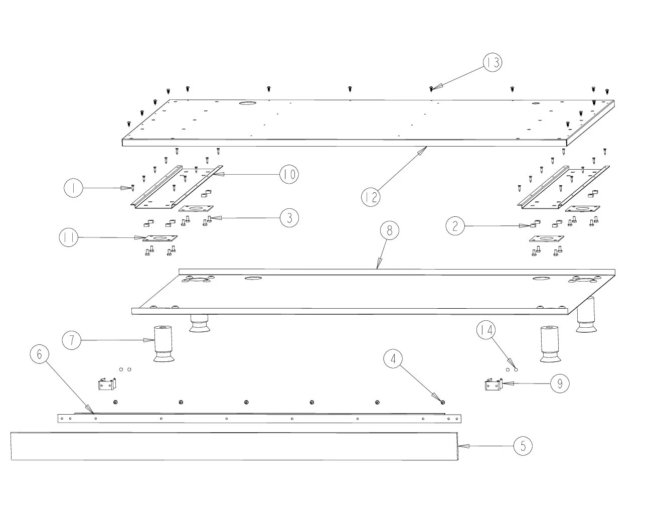 Viking VQBO5322 Cabinet Lower Area parts diagram