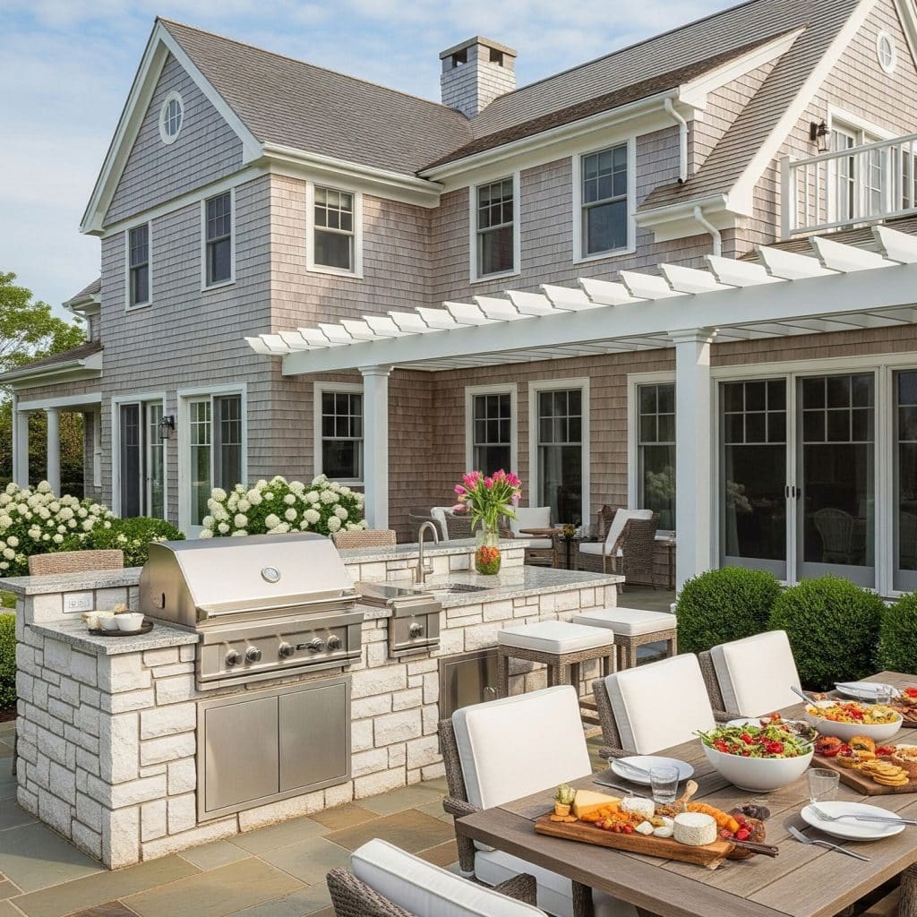 Custom BBQ island and outdoor kitchen design
