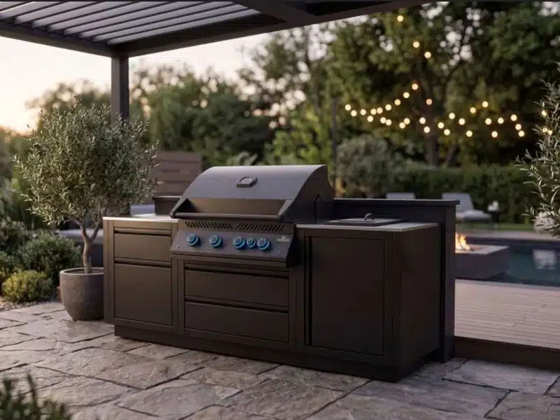 Buy a New BBQ | Built-In & Freestanding Barbecues Napoleon barbecue grill and outdoor cooking setup